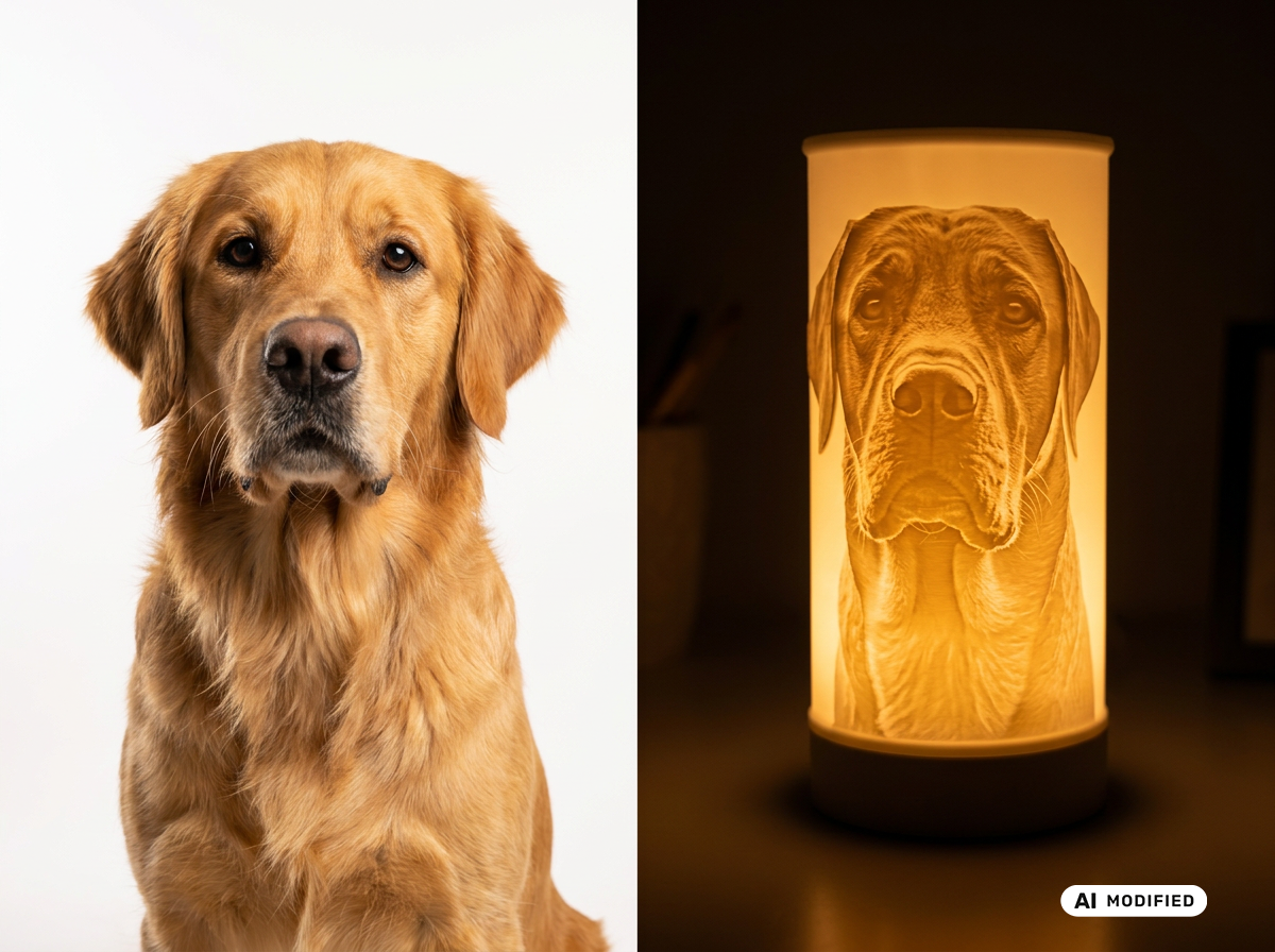 PawTribute – Personalisierte Gedenklampe mit deinem Foto